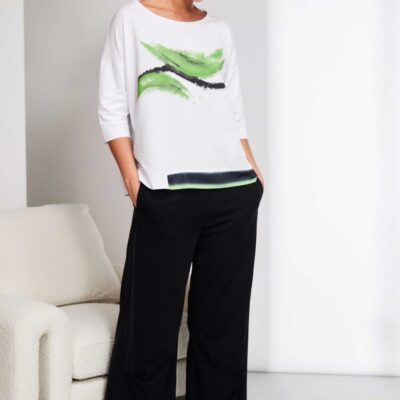 Naya Soft Jersey Pants With Contrast Material NAS25225 Black