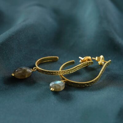 Gold Drop Labradorite Stone ABS