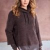 Mohair Look Knit Funnel Neck Top in Cocoa NAW25161
