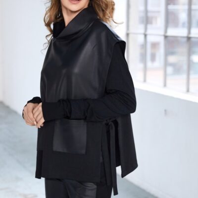 Leatherette Top with Side Tie Detail NAW25206